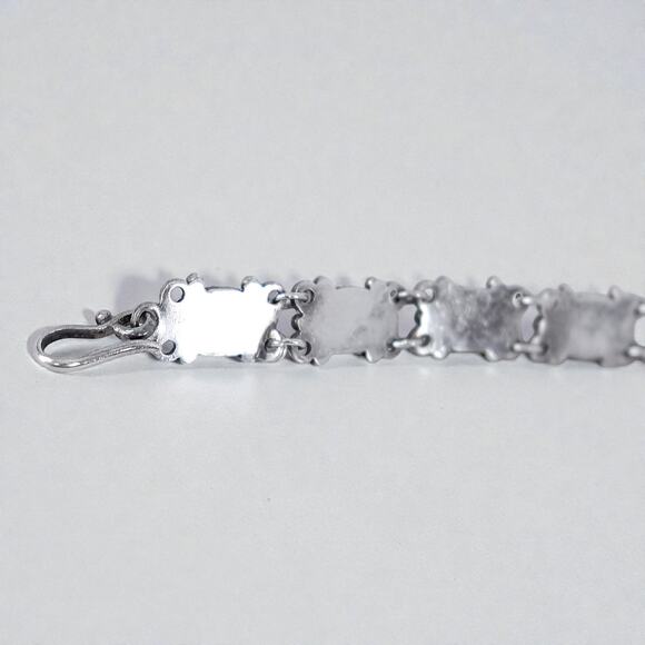 Vintage 925 Silver Amethyst Tennis Bracelet Scrollwork Purple Gemstone 6.5" - Picture 5 of 12